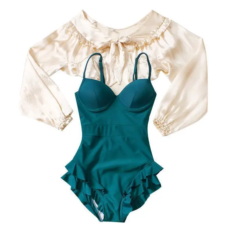 

Women 's Swimsuit 2021 Belly Covering Fairy Style One - Piece Korean Ins New Swimsuit Sexy Bikini