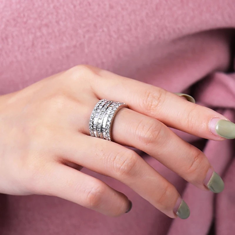 Женское кольцо из белого золота 18 карат с бриллиантами|ring for|rings for couplesring band |