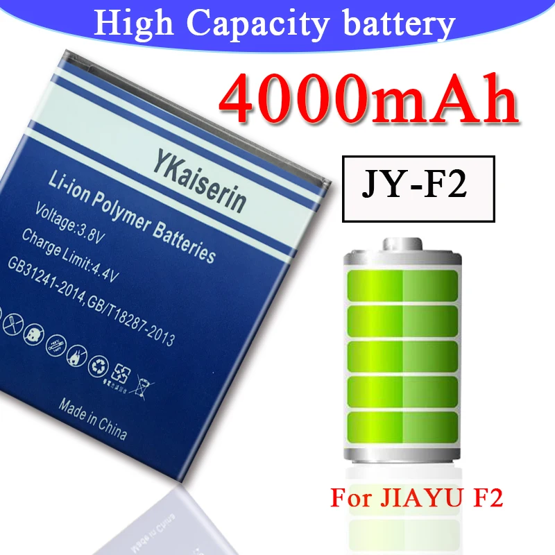 Новый аккумулятор 4000 мАч JY-F1 / JY-F2 хорошего качества для Jiayu F1 F1W G2 G2F G2S мобильный