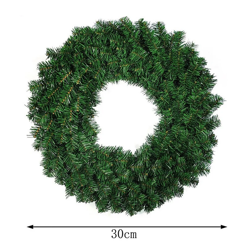 

2 Pcs 30cm Artificial Pine Wreath Garland for Front Door Window Fireplace Christmas Decoration