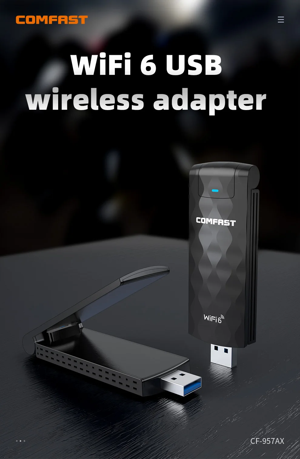 Wifi 6 USB адаптер 802.11AX 3 0 Wi-Fi ключ 5G Гц 1800 Мбит/с двухдиапазонный 2 4G/5G беспроводной