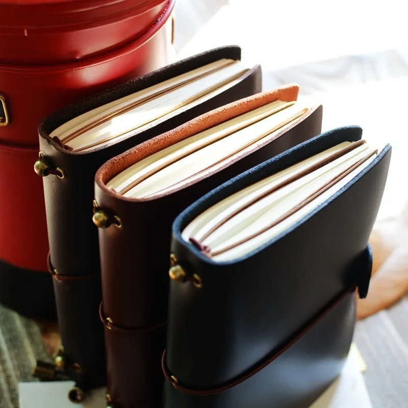 Коровья кожа Ретро Ноутбук свободный лист арт журнал А6 карманный размер кожаный