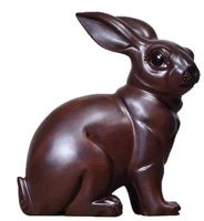 ebony solid wood carving wooden animals twelve living rabbits room decorating home decoration statue factory direct selling