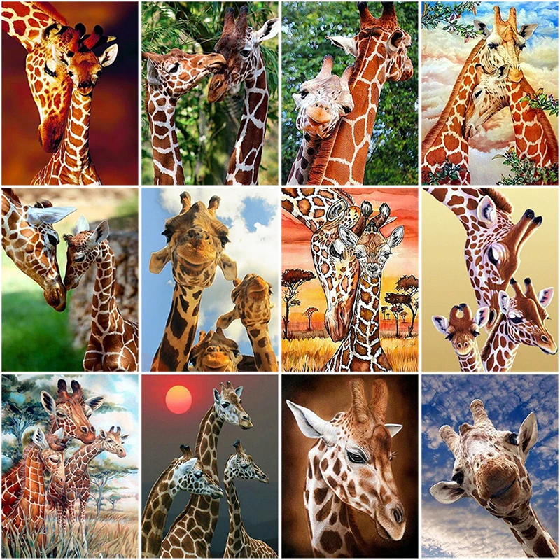 5D алмазная картина сделай сам вышивка крестом жираф полностью круглые стразы