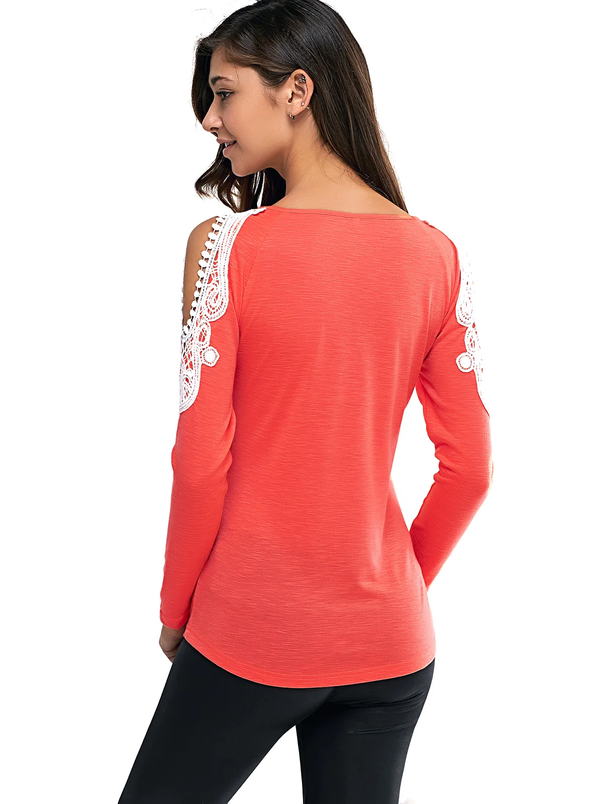 ROSEGAL/Милая футболка с длинными рукавами и круглым вырезом хит продаж уютные