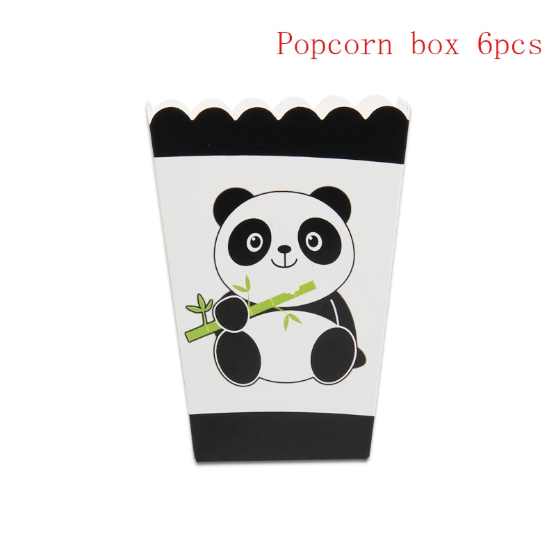 Popcorn box 6pcs 20 шт./упак. панда тема вечерние Декор Бумага салфетка на свадьбу для детей на день рождения вечерние поставки одноразовая посуда baby shower Бумага полотенце - Цвет: Popcorn box 6pcs