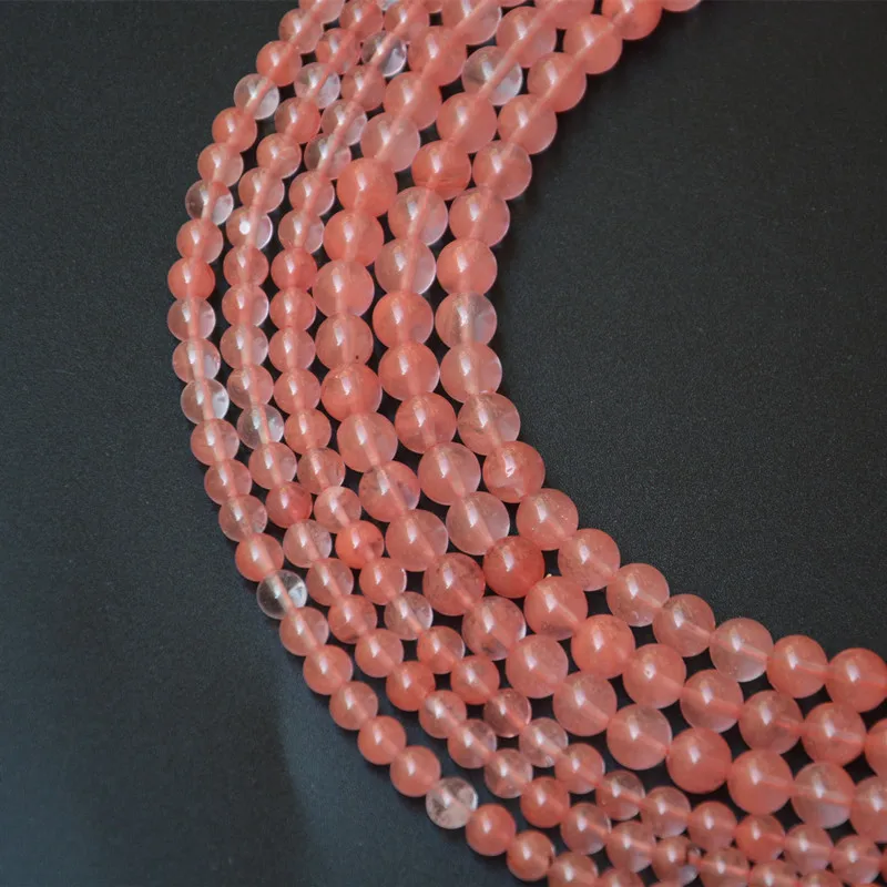 Бусины россыпью из натурального камня арбуза Красного хрусталя 4 6 8 10 12 мм