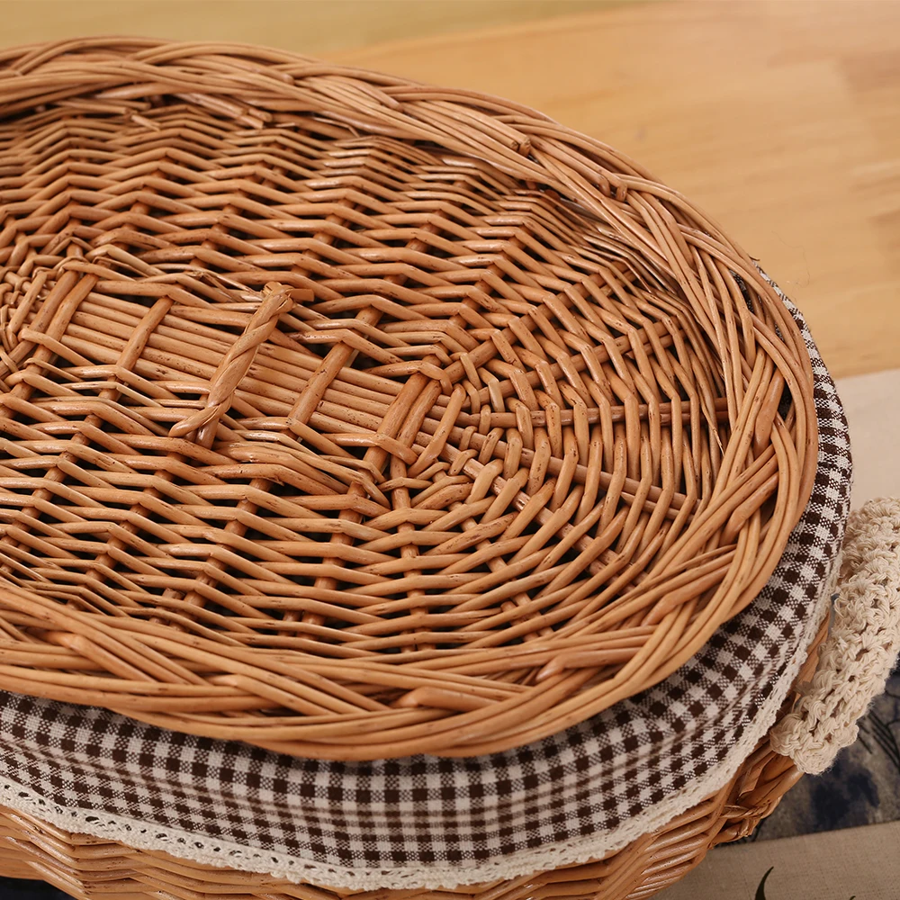 Плетеная корзина из ротанга с крышкой тканые игрушки для перекуса ящик хранения