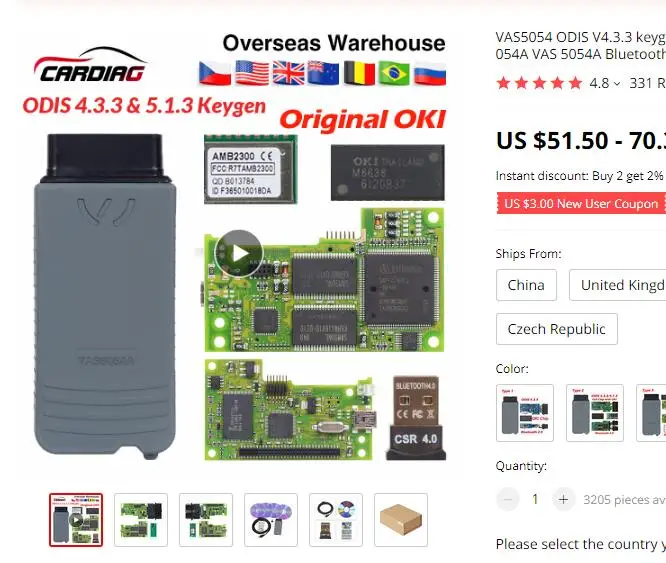Brazil Warehouse 5054 5054a ODIS V5.1.3 keygen Full Chip Original OKI Auto Car OBD2 Diagnostic Scanner 5054A 5054A code reader