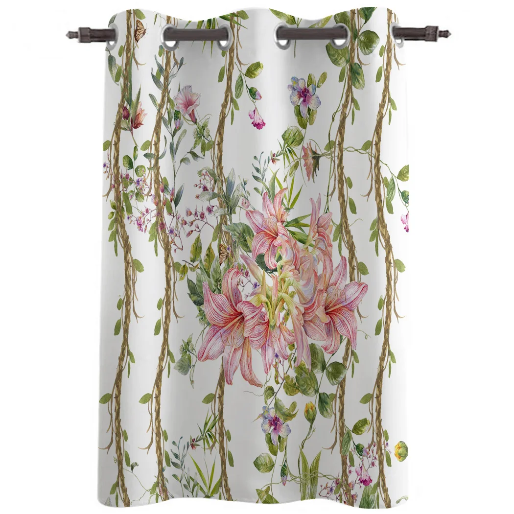 Розовые оконные шторы в виде цветка лилии занавески для гостиной кухни