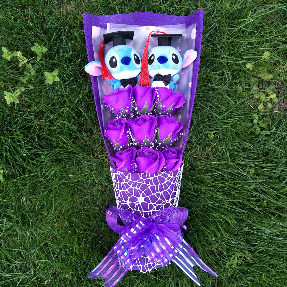 Красивый большой искусственный мультяшный Дораэмон цветок мыло плюшевый букет