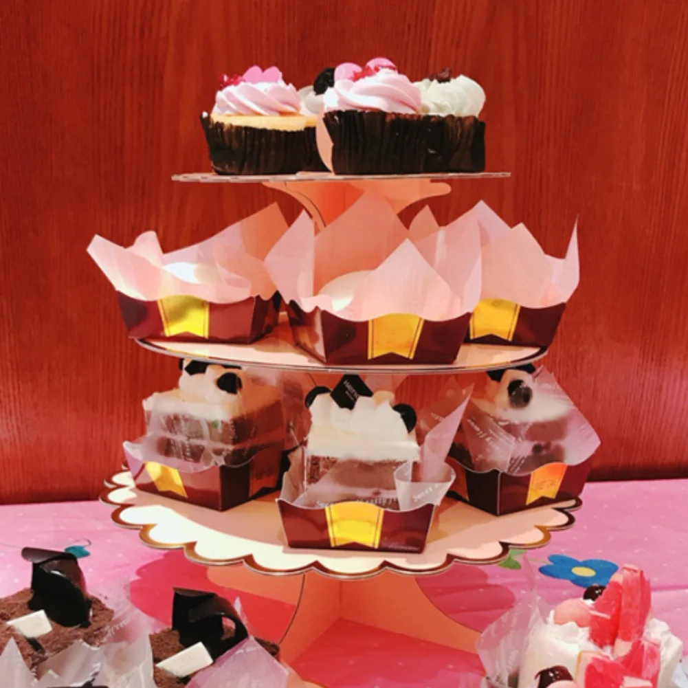 3-уровневая круглая стойка для торта десерта бумаги инструменты демонстрации на