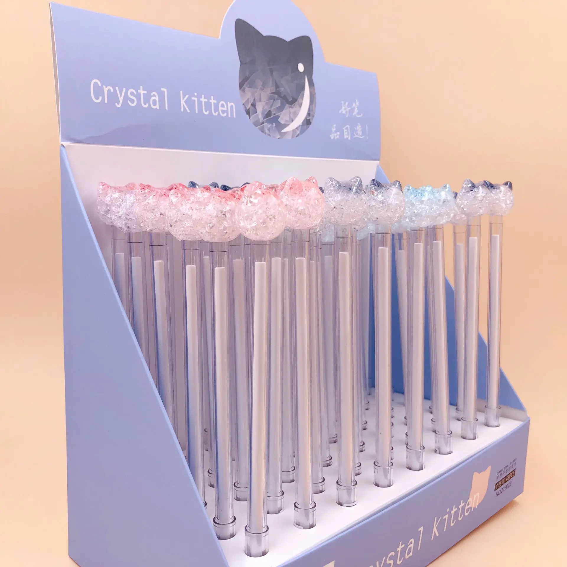 

48 pcs Kawaii Gel Pens Marble crystal cat black gel ink pens pens for writing Cute stationery office school supplies 0.5mm