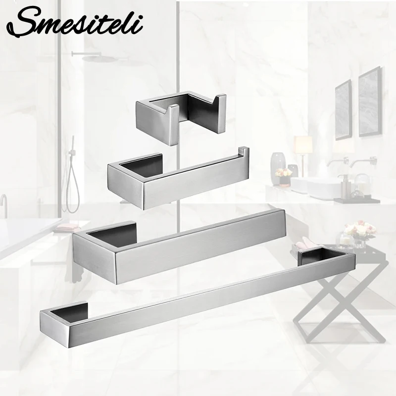 Toilet Paper Holder Towel Hooks Bathroom Accessories Kit Bar Stainless Steel Bedroom Metal Mounting Kitchen Bath Hardware Sets