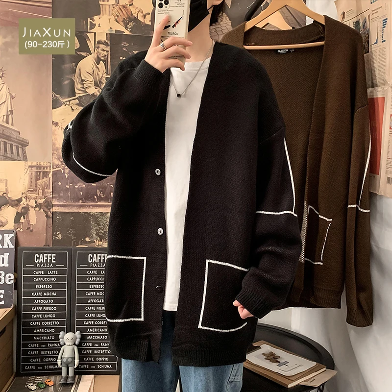 

Winter Cardigan Man Sweaters Casual Loose Korean Style Fashion Knitted Oversized Man Sweaters Pull Hiver Men's Clothing DB60MY