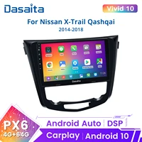 dasaita car multimedia android 10 0 for nissan x trail qashqai j11 j10 radio 2014 2015 2016 2017 2018 2019 gps 10 2 ips screen