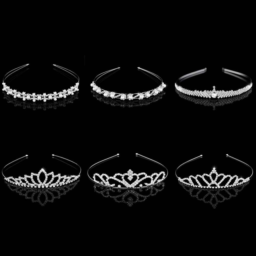 Свадебные короны принцессы свадебные аксессуары для волос Тиары и с кристаллами