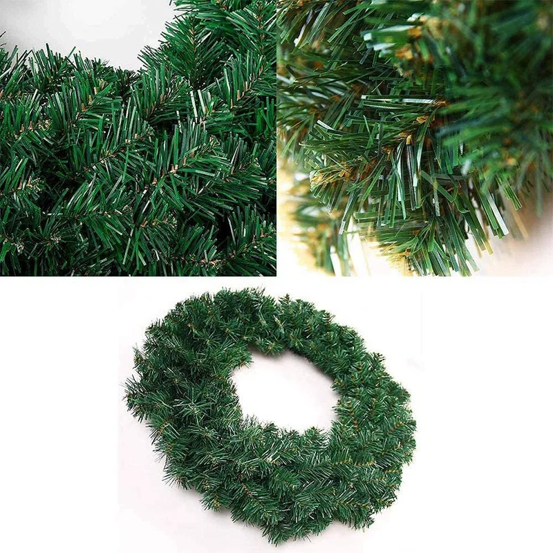 

1 Pcs 30cm Artificial Pine Wreath Garland for Front Door Window Fireplace Christmas Decoration