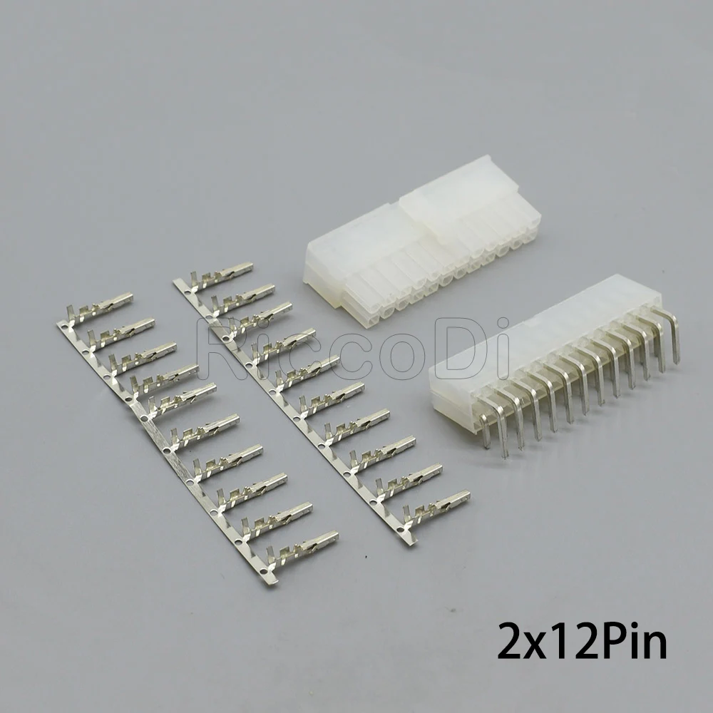2, 4, 6, 8, 10, 12, 14, 16, 18, 20, 24Pin, 5557, 5569, прямоугольный разъем, провод на печатную плату, разъем Mini-Fit Jr. Разъемы питания - Цвет: 10Sets 2X12P