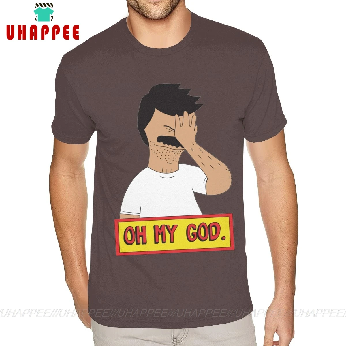 Мужская кофейная рубашка с коротким рукавом размеры XXXL|Мужские футболки| |