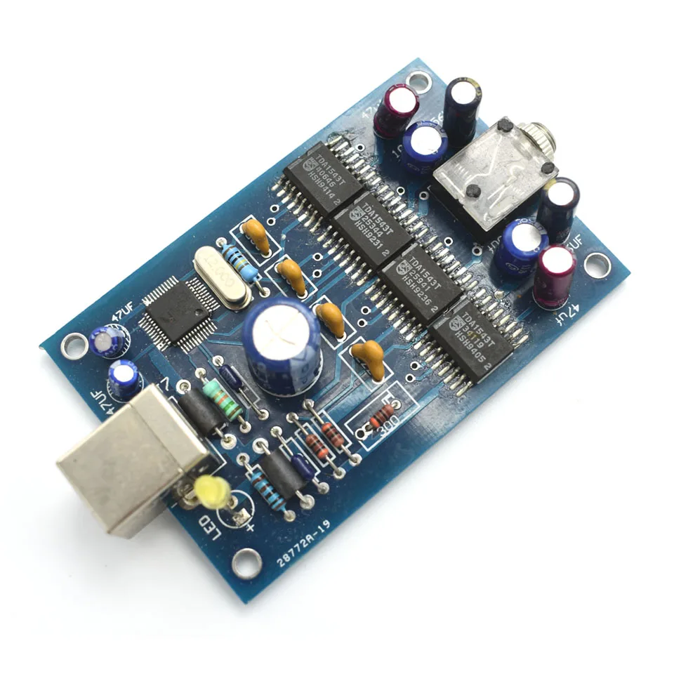 Декодер Lusya HIFI TDA1543 * 4 USB OTG DAC внешняя Плата декодера для Hi Fi готовой