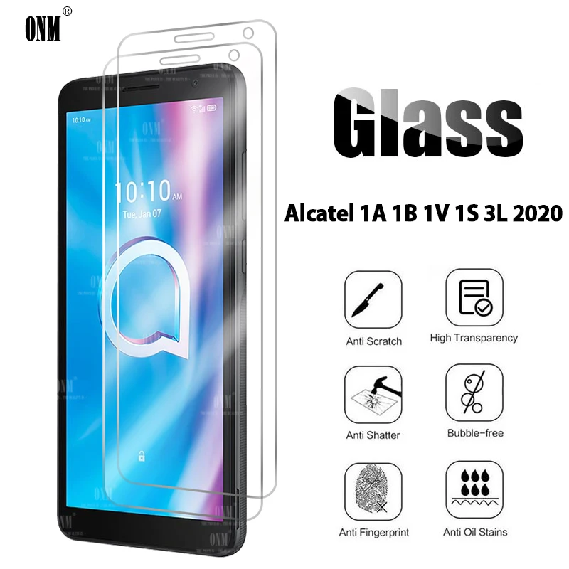 2 шт. закаленное стекло для Alcatel 1A 1B 1V 1S 3L 2020 Защитная пленка экрана | Мобильные