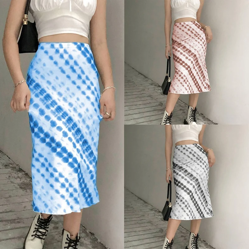 

Harajuku Girl Fashion Midi Skirt Printed Vintage High Waist Skirts Women Streetwear
