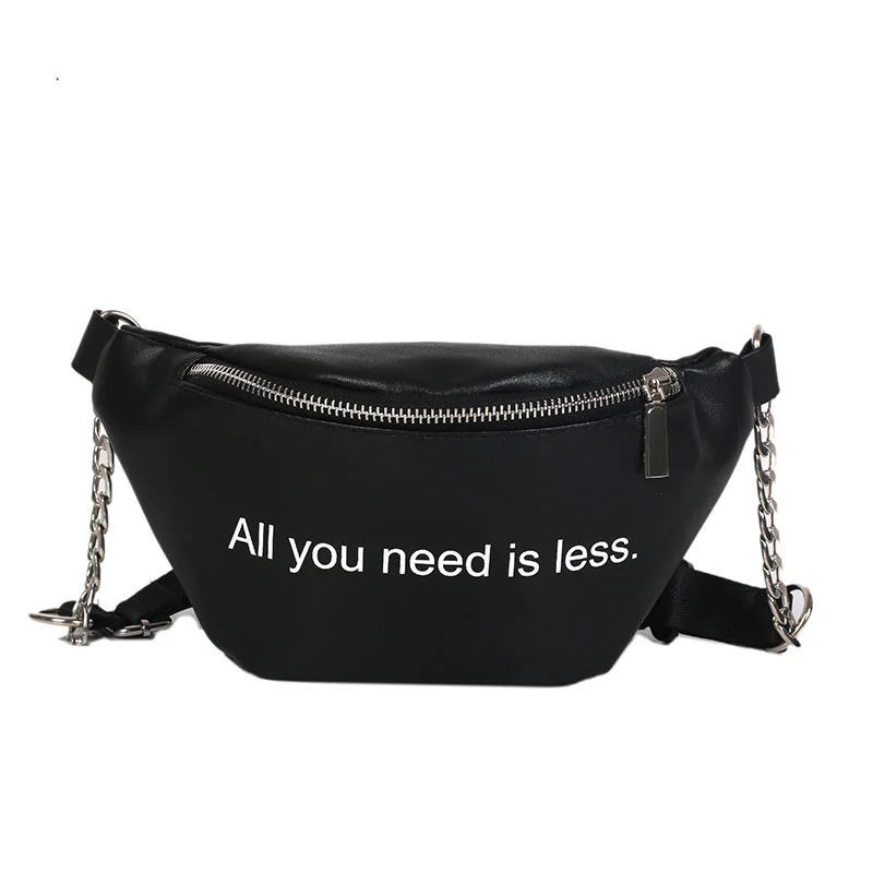 Black Waist packs Женская поясная сумка из искусственной кожи; модная детская поясная сумка с буквенным принтом; женская сумка для дискотеки; сумка-мессенджер на плечо; сумки через плечо - Цвет: Black Waist packs