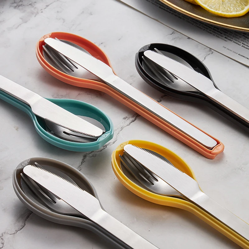 Столовая посуда столовый нож вилка ложка Набор дорожной посуды набор столовых