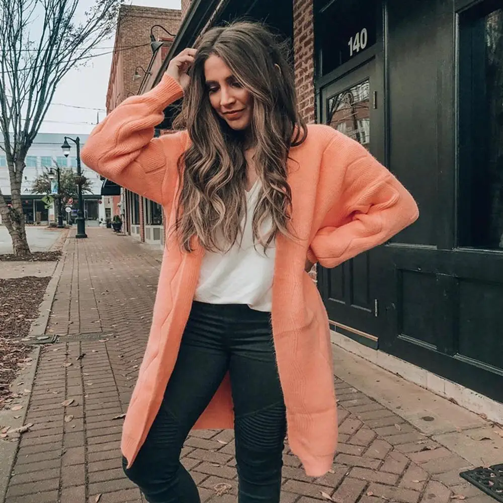 Женский кардиган бохо с рукавами-фонариками свободный свитер v-образным вырезом