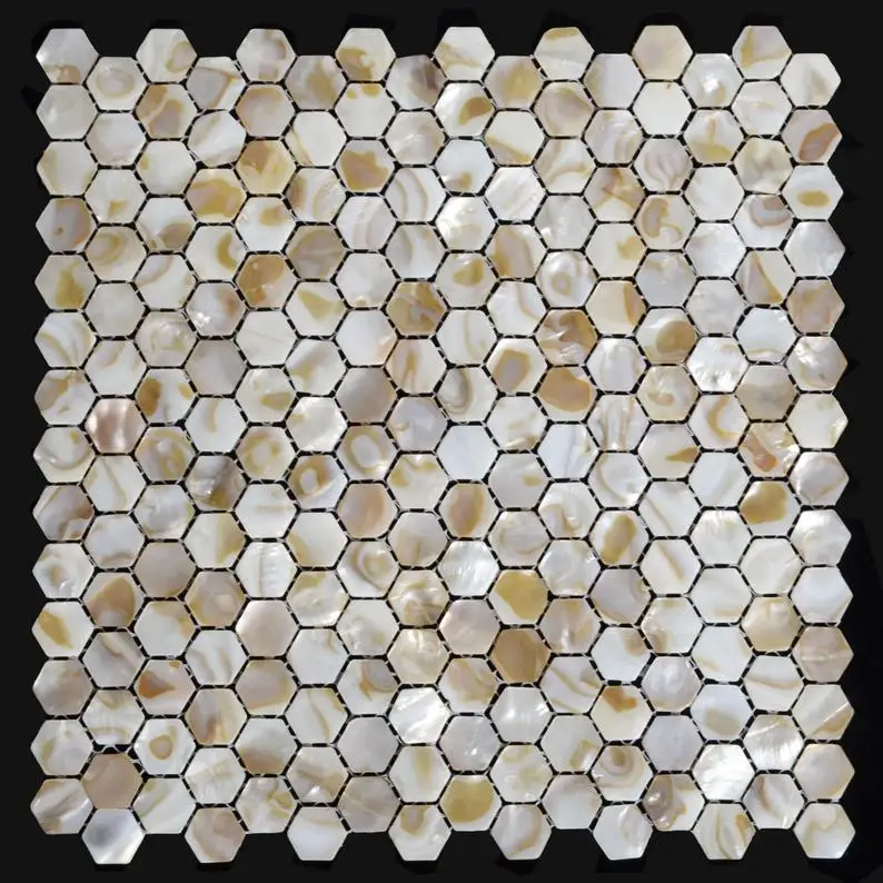 

Мозаичная настенная плитка с шестигранной ракушкой толщиной 2 мм, перламутровая Морская раковина, Кухонный Фартук MOP120