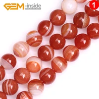 468101214mm natural red stripe sardonyx agates onyx round loose beads for jewelry making strand 15 inches wholesale