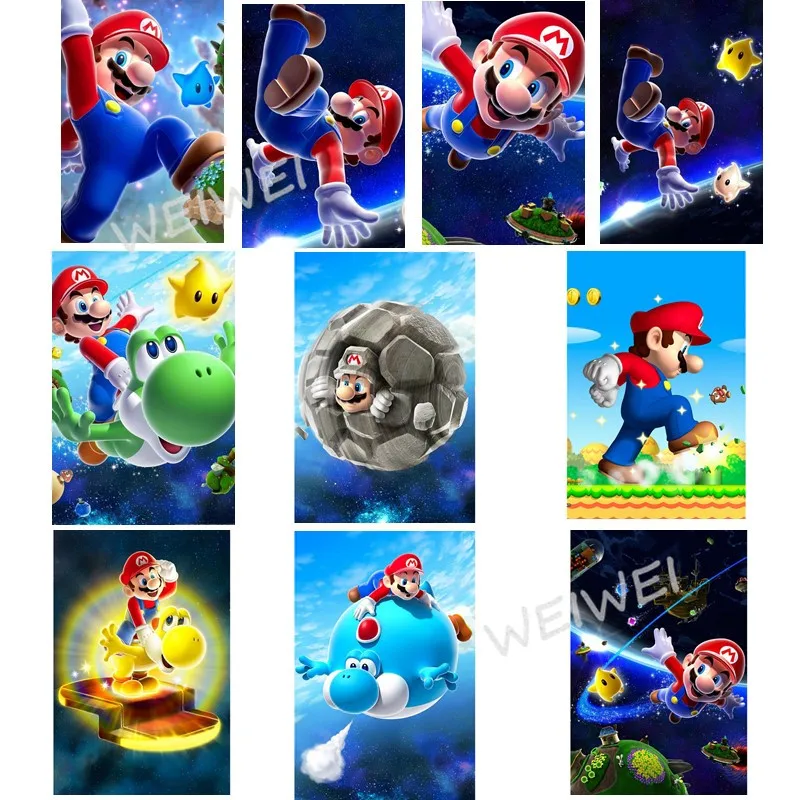 

5D Diy Diamond Painting Plumber Cartoon Super Mario Childhood Game Full Square/round Cross Stitch Diamond Embroidery Mosaic