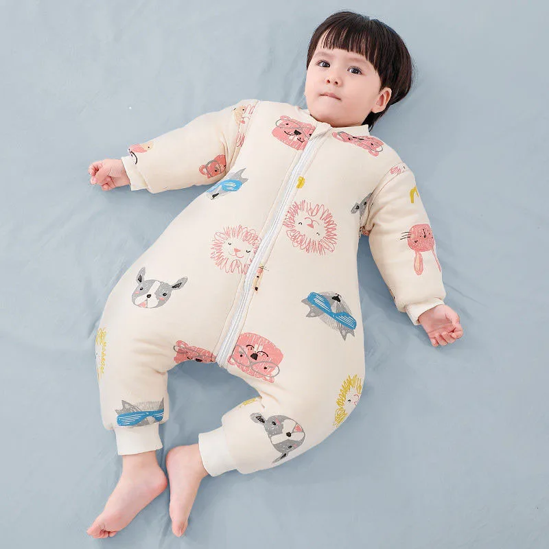 

Утолщенный детский спальный мешок с длинным рукавом, зимние теплые спальные мешки для новорожденных, детский спальный мешок с разрезами на ...