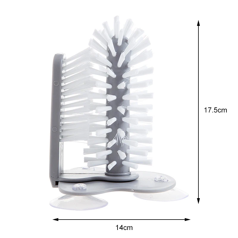 

Water Bottle Cleaning Brush Glass Cup Washer with Suction Base Bristle Brush for Bar Kitchen Sink Home Tools 2 in 1 Cup Scrubber
