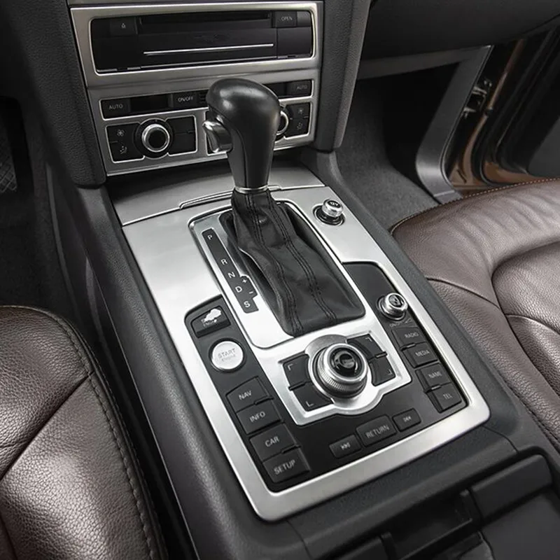 

For Audi Q7 2008-2015 Car Console Gear Panel Cigarette Lighter Cover Decoration Gearshift Multimedia Frame Sticker Trim LHD