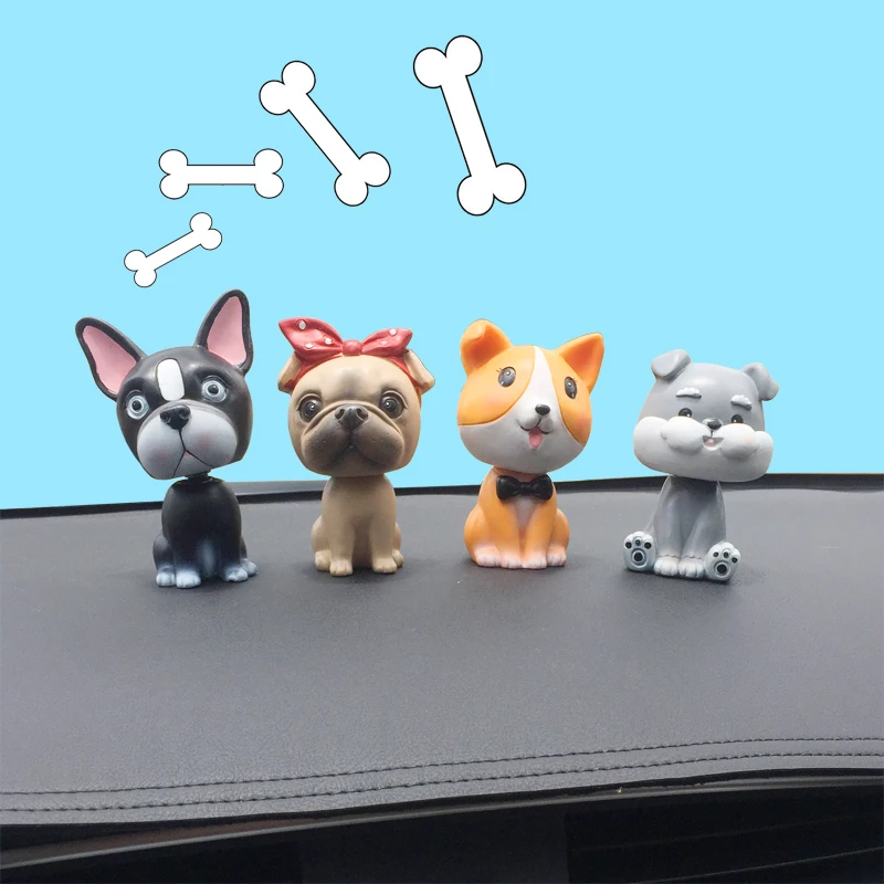 Cute Decor Car Interior Shaking Head Dog Doll Ornaments Automobiles Dashboard Nodding Toys Lovely Bobblehead Puppy Figurine | Автомобили и