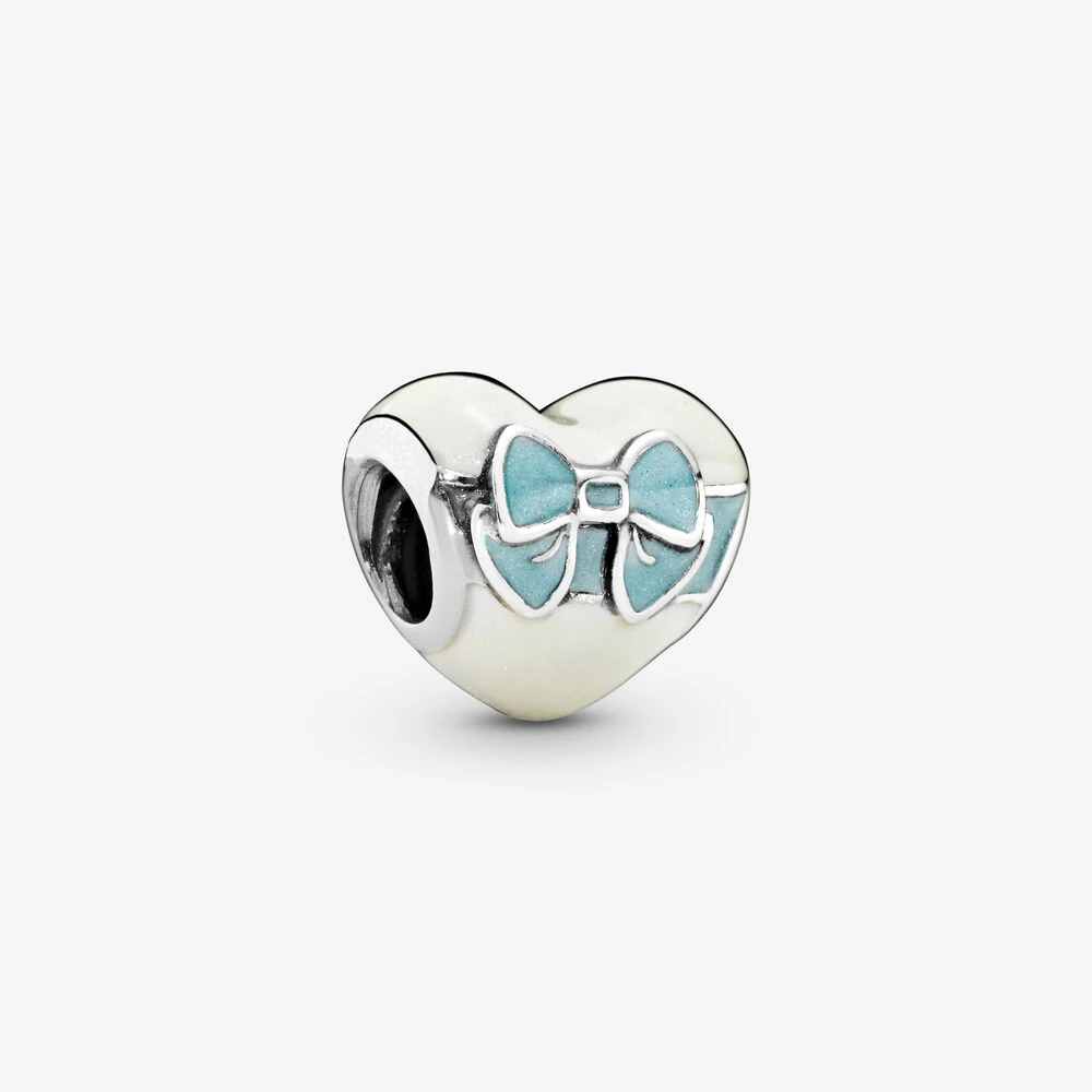 

Подходит для Пандора браслет Аутентичные 925 стерлингового серебра с нашивкой в виде сердца белый день шарма бусины DIY ювелирных изделий для ...