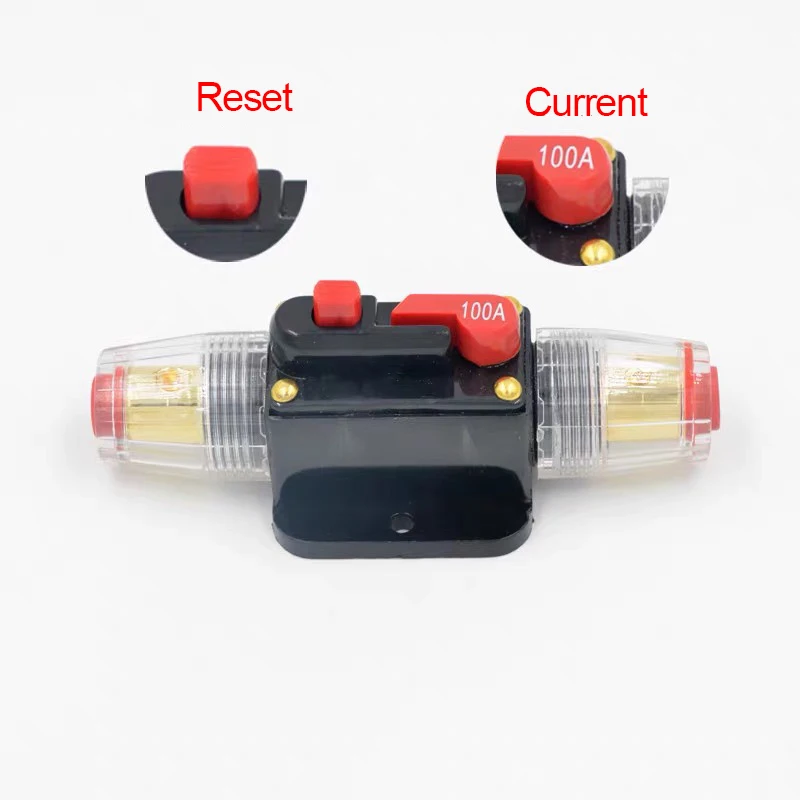 Disjuntor em Linha com Interruptores de Restauração Carros Power Bateria Carregador Manual Automóvel 100a dc 12v – 24v