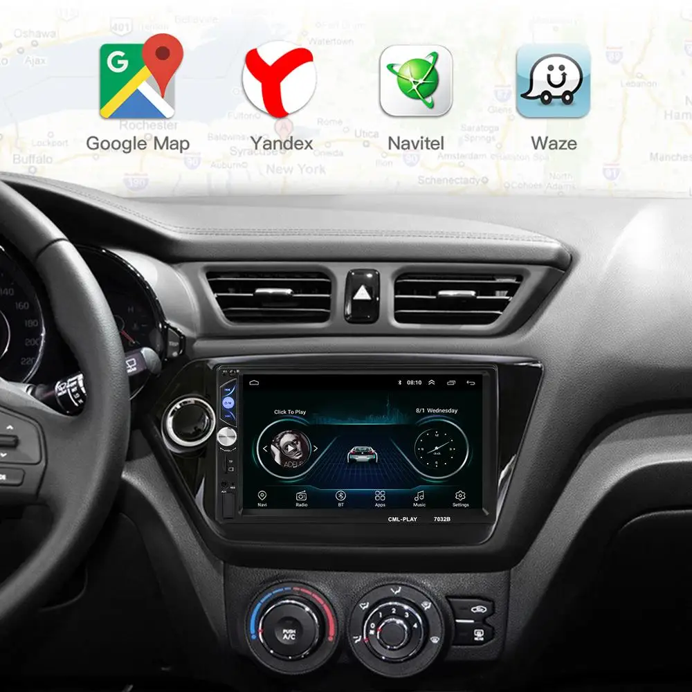 2 Din Android 8,1 автомобильный Радио Универсальный 7 дюймов HD сенсорный gps навигация Wifi Bluetooth Авторадио MirrorLink Мультимедиа DVD плеер
