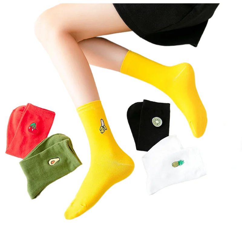 

Socks Children Herf and Winter Women Solid Medium Tube Socks Women High Socks Women Socks 7 Socks/package