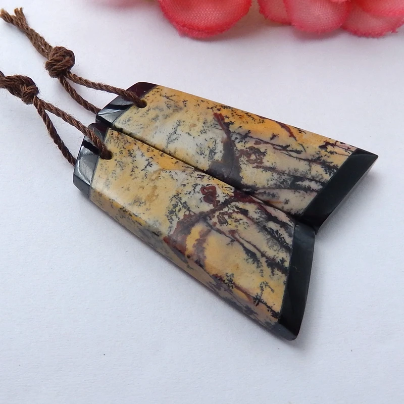 Модные ювелирные изделия для женщин серьги аксессуары ChouHua Jasper и Obsidian Интарсия драгоценный камень серьги ювелирные изделия, 30x13x5 мм, 6,8 г