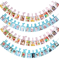 baby happy birthday boy girl 1 16182130405060 years old paperboard decoration for birthday party photo booth wall banner
