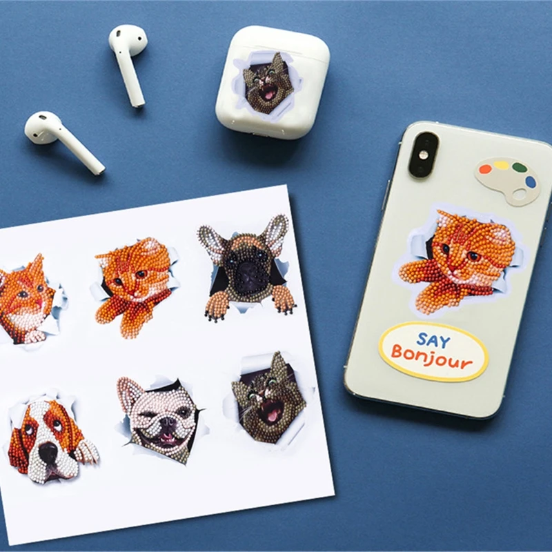 

Diamond Painting Stickers Kits for Kids,DIY 5D Colorful Animal Diamond Art Stickers by Numbers Kits