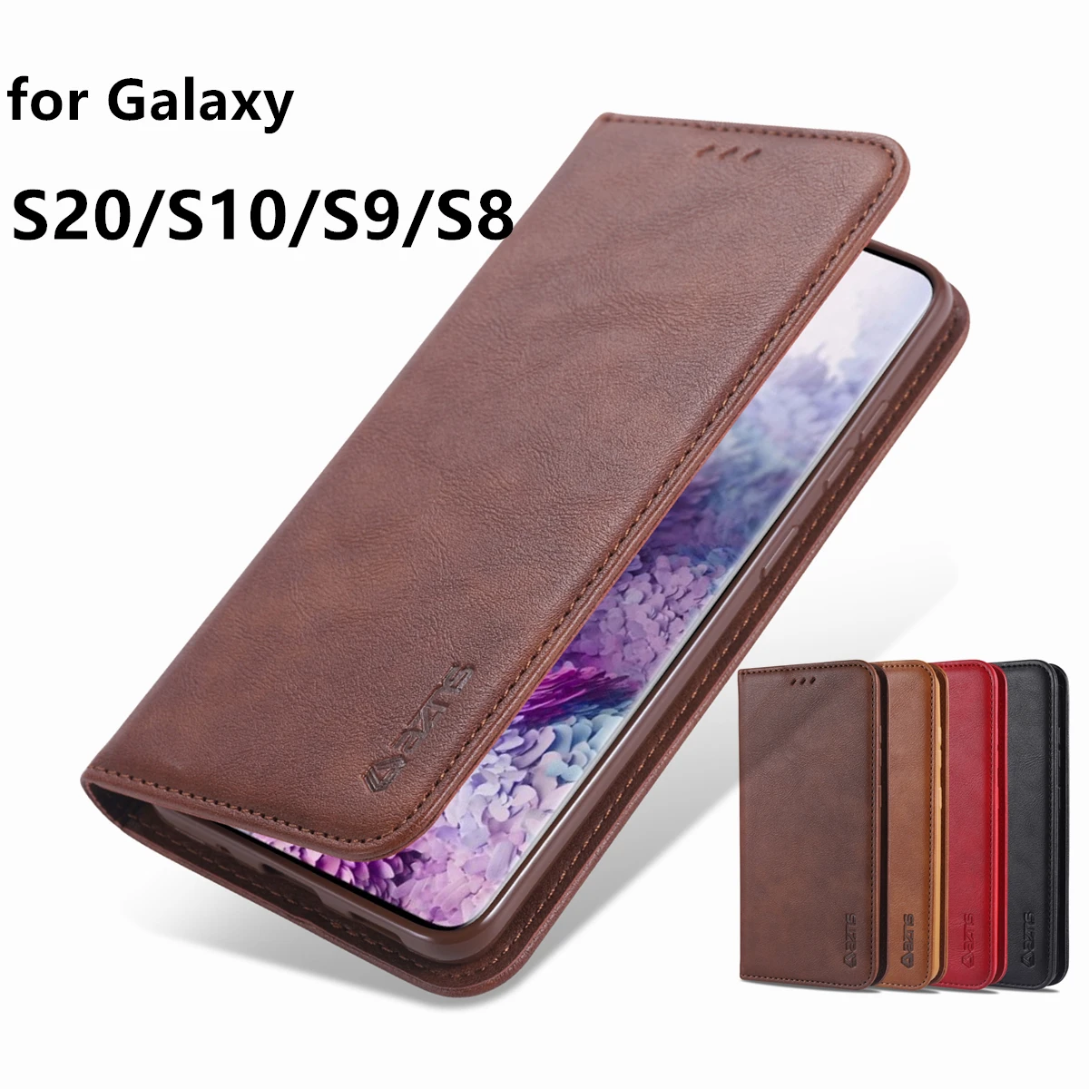 Чехол AZNS для Samsung Galaxy S20 S10 S9 S8 Plus Ultra 5G S10e чехол из искусственной кожи Магнитный