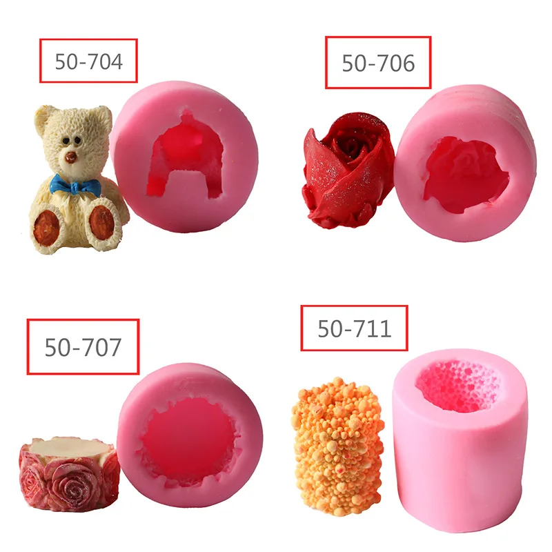 3D плюшевый мишка силиконовые формы животных для мыла DIY помадки шоколада мусса