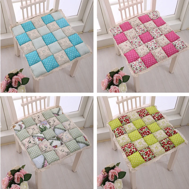 Подушка на стул в стиле пэчворк с цветочным узором декоративные подушки для дома