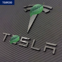 for tesla model 3 real carbon fiber front rear emblem badge stickers car styling modification accessories