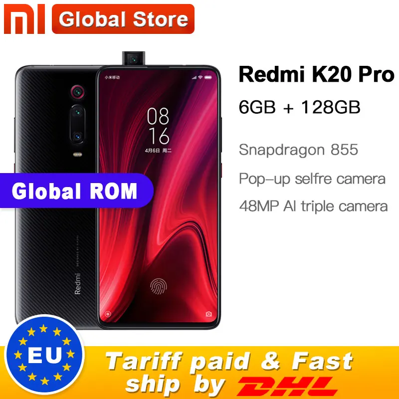 Xiaomi Redmi K20 Pro с глобальной ПЗУ 128 Гб 6 ГБ ОЗУ мобильный телефон четыре ядра Snapdragon 855