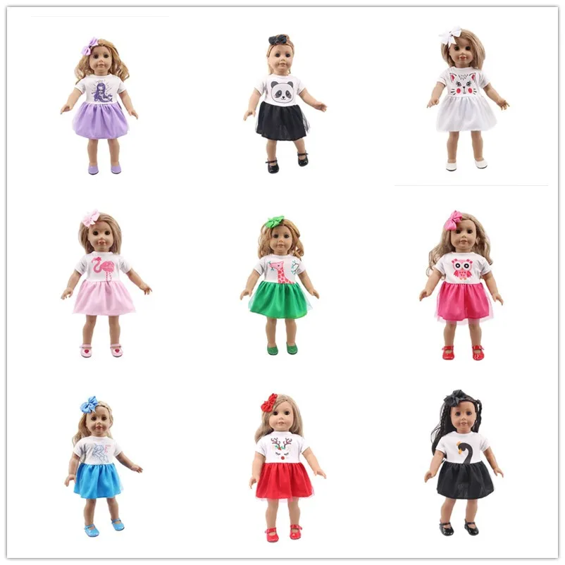 

Кукольная одежда, единорог, сова, юбка Meraid, подходит для 18-дюймовых американских и 43 см кукол новорожденных, Рождественские куклы для девоче...